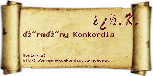 Örmény Konkordia névjegykártya